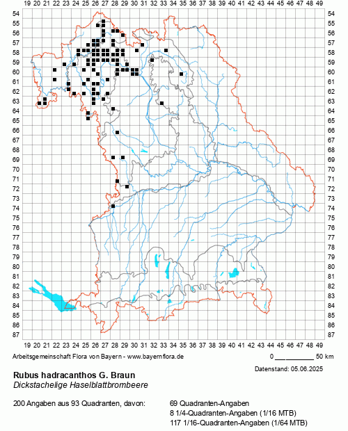 Die Verbreitungskarte zu Rubus hadracanthos G. Braun wird geladen ...