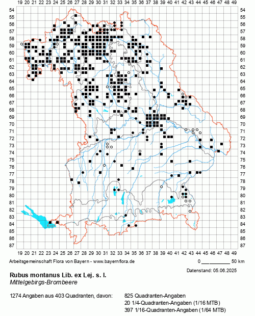 Die Verbreitungskarte zu Rubus montanus Lib. ex Lej. s. l. wird geladen ...