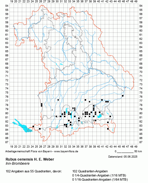 Die Verbreitungskarte zu Rubus oenensis H. E. Weber wird geladen ...