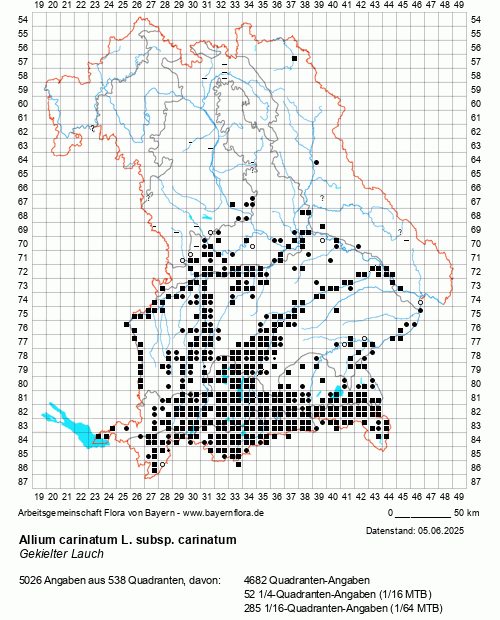 Die Verbreitungskarte zu Allium carinatum L. subsp. carinatum wird geladen ...