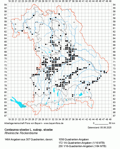 Die Verbreitungskarte zu Centaurea stoebe L. subsp. stoebe wird geladen ...