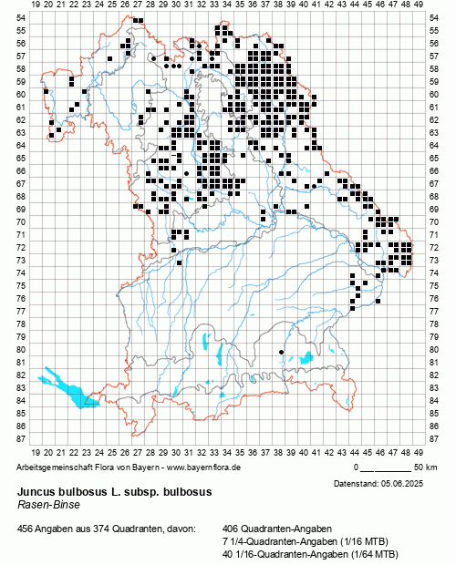 Die Verbreitungskarte zu Juncus bulbosus L. subsp. bulbosus wird geladen ...