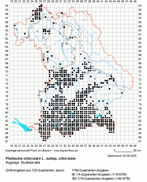 Die Verbreitungskarte zu Phyteuma orbiculare L. subsp. orbiculare wird geladen ...