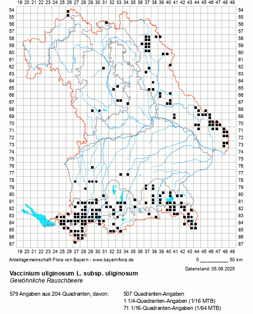Die Verbreitungskarte zu Vaccinium uliginosum L. subsp. uliginosum wird geladen ...
