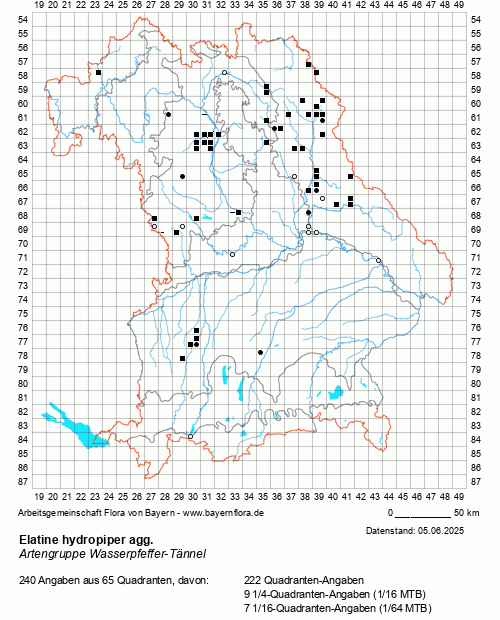 Die Verbreitungskarte zu Elatine hydropiper agg. wird geladen ...