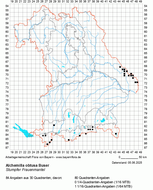 Die Verbreitungskarte zu Alchemilla obtusa Buser wird geladen ...