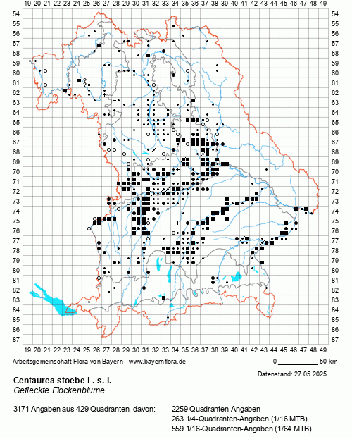 Die Verbreitungskarte zu Centaurea stoebe L. s. l. wird geladen ...
