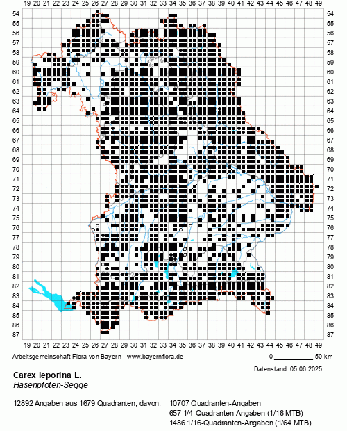 Die Verbreitungskarte zu Carex leporina L. wird geladen ...