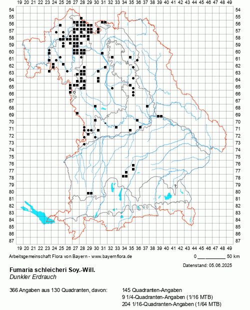 Die Verbreitungskarte zu Fumaria schleicheri Soy.-Will. wird geladen ...