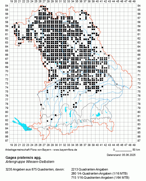 Die Verbreitungskarte zu Gagea pratensis agg. wird geladen ...