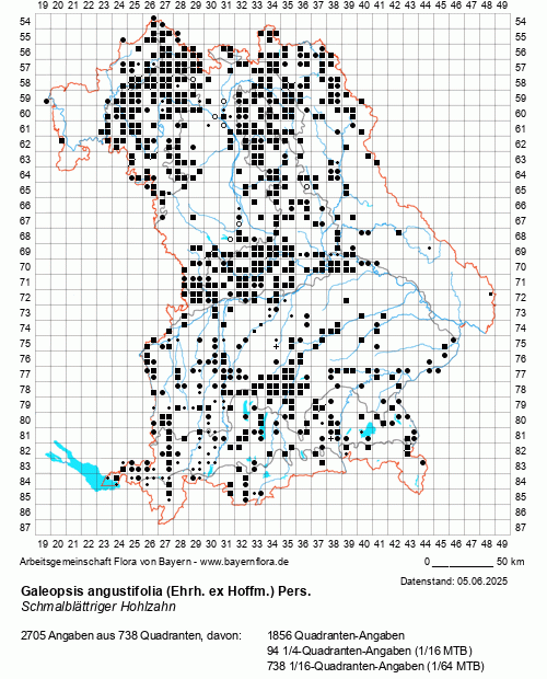 Die Verbreitungskarte zu Galeopsis angustifolia (Ehrh. ex Hoffm.) Pers. wird geladen ...