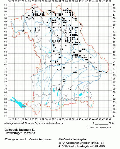 Die Verbreitungskarte zu Galeopsis ladanum L. wird geladen ...