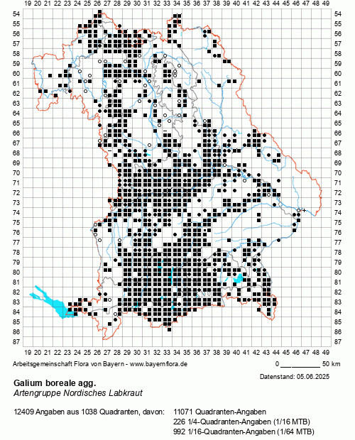 Die Verbreitungskarte zu Galium boreale agg. wird geladen ...
