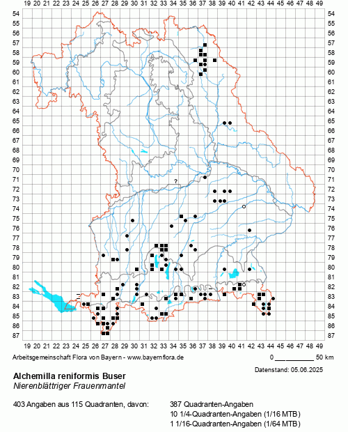 Die Verbreitungskarte zu Alchemilla reniformis Buser wird geladen ...