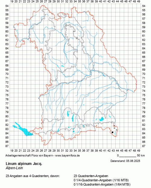 Die Verbreitungskarte zu Linum alpinum Jacq. wird geladen ...