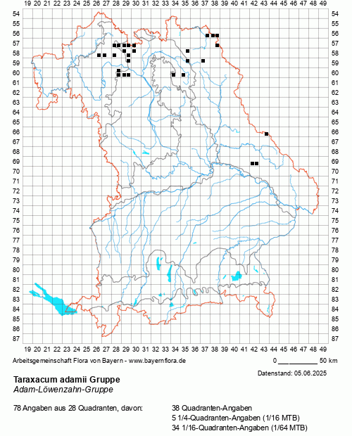 Die Verbreitungskarte zu Taraxacum adamii Gruppe wird geladen ...