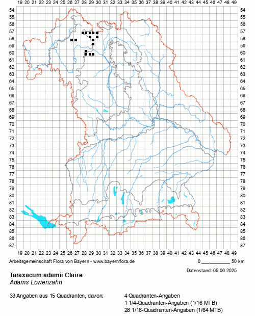 Die Verbreitungskarte zu Taraxacum adamii Claire wird geladen ...