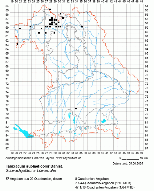 Die Verbreitungskarte zu Taraxacum sublaeticolor Dahlst. wird geladen ...