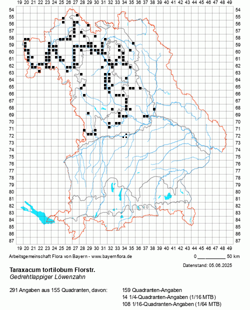 Die Verbreitungskarte zu Taraxacum tortilobum Florstr. wird geladen ...