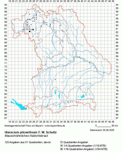 Die Verbreitungskarte zu Hieracium pilosellinum F. W. Schultz wird geladen ...