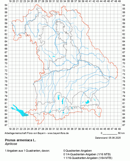 Die Verbreitungskarte zu Prunus armeniaca L. wird geladen ...