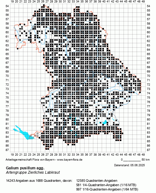 Die Verbreitungskarte zu Galium pusillum agg. wird geladen ...