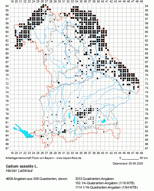 Die Verbreitungskarte zu Galium saxatile L. wird geladen ...