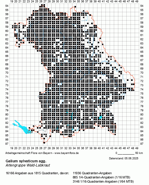 Die Verbreitungskarte zu Galium sylvaticum agg. wird geladen ...