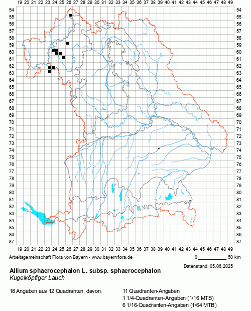 Die Verbreitungskarte zu Allium sphaerocephalon L. subsp. sphaerocephalon wird geladen ...