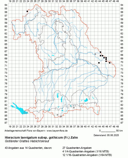 Die Verbreitungskarte zu Hieracium laevigatum subsp. gothicum (Fr.) Zahn wird geladen ...