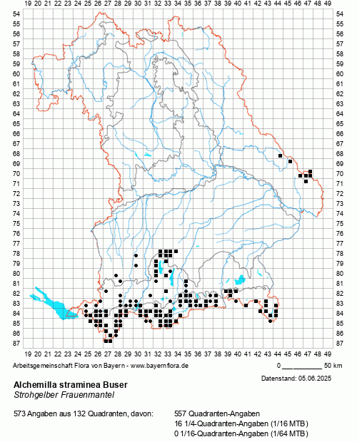 Die Verbreitungskarte zu Alchemilla straminea Buser wird geladen ...