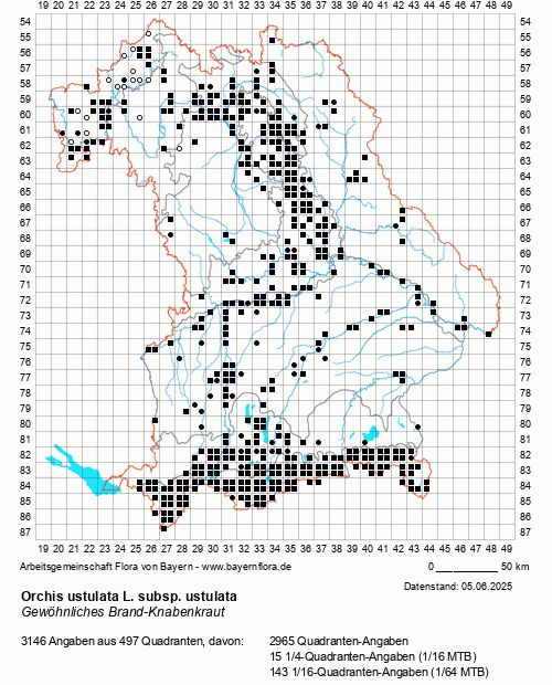 Die Verbreitungskarte zu Orchis ustulata L. subsp. ustulata wird geladen ...