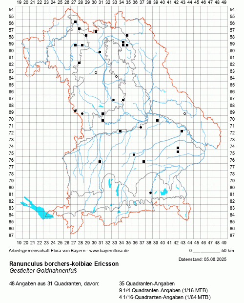Die Verbreitungskarte zu Ranunculus borchers-kolbiae Ericsson wird geladen ...