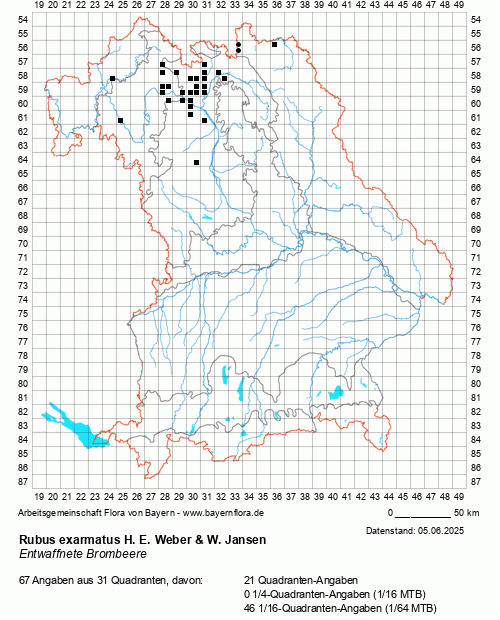 Die Verbreitungskarte zu Rubus exarmatus H. E. Weber & W. Jansen wird geladen ...