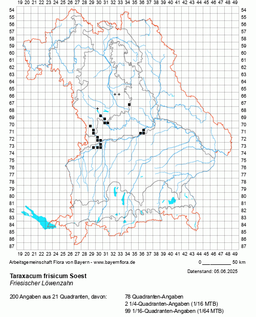 Die Verbreitungskarte zu Taraxacum frisicum Soest wird geladen ...