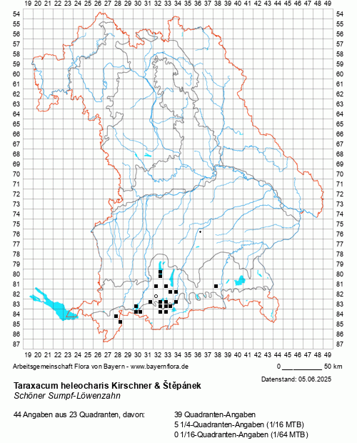 Die Verbreitungskarte zu Taraxacum heleocharis Kirschner & Štěpánek wird geladen ...