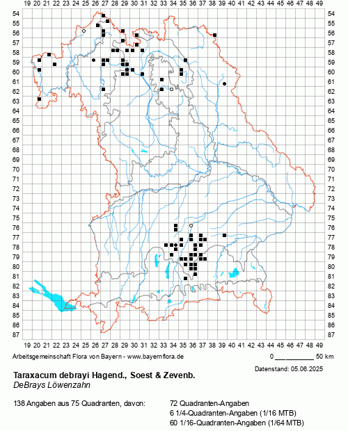 Die Verbreitungskarte zu Taraxacum debrayi Hagend., Soest & Zevenb. wird geladen ...