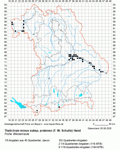 Die Verbreitungskarte zu Thalictrum minus subsp. pratense (F. W. Schultz) Hand wird geladen ...