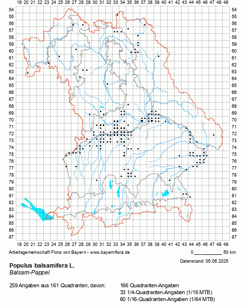 Die Verbreitungskarte zu Populus balsamifera L. wird geladen ...