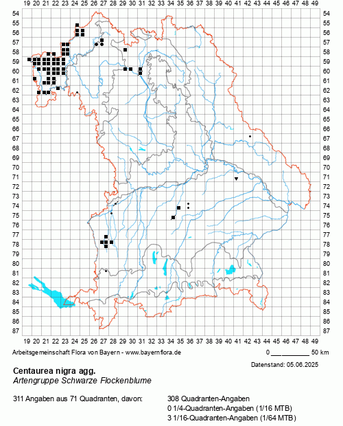 Die Verbreitungskarte zu Centaurea nigra agg. wird geladen ...