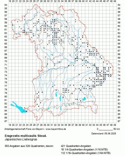 Die Verbreitungskarte zu Eragrostis multicaulis Steud. wird geladen ...