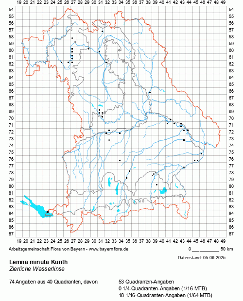Die Verbreitungskarte zu Lemna minuta Kunth wird geladen ...