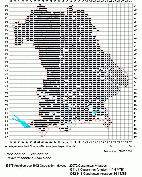 Die Verbreitungskarte zu Rosa canina L. var. canina wird geladen ...