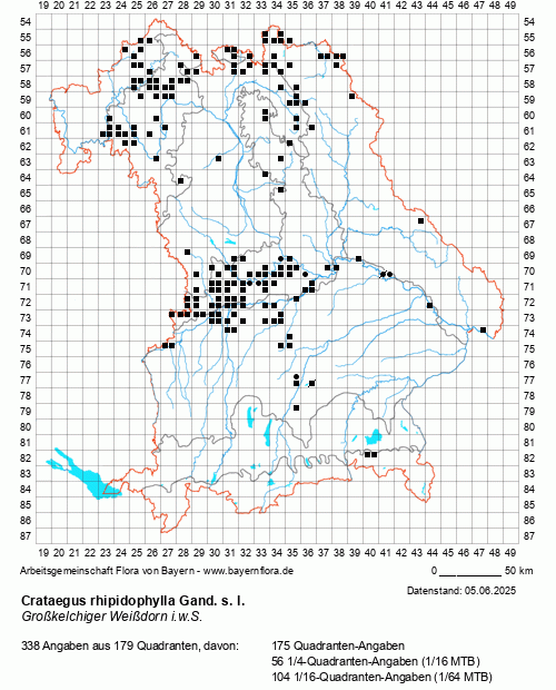 Die Verbreitungskarte zu Crataegus rhipidophylla Gand. s. l. wird geladen ...