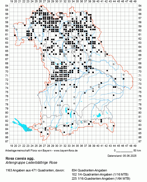 Die Verbreitungskarte zu Rosa caesia agg. wird geladen ...