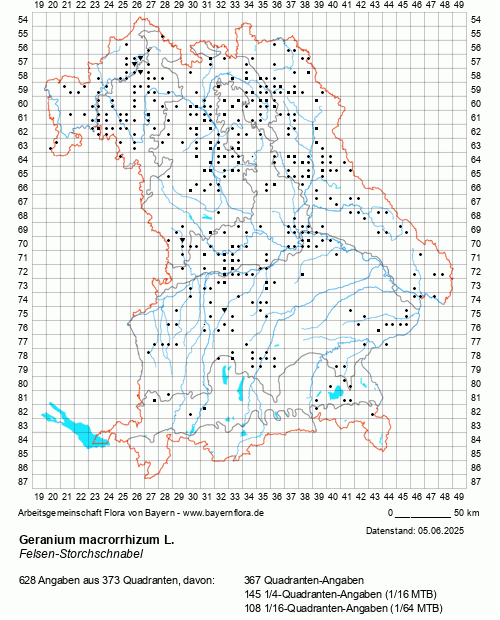 Die Verbreitungskarte zu Geranium macrorrhizum L. wird geladen ...