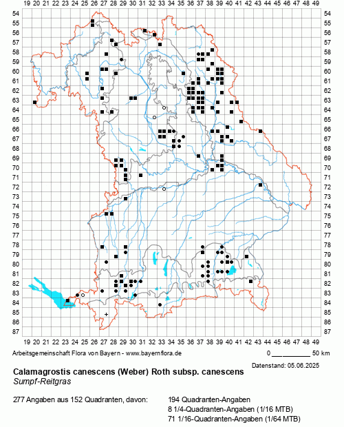 Die Verbreitungskarte zu Calamagrostis canescens (Weber) Roth subsp. canescens wird geladen ...