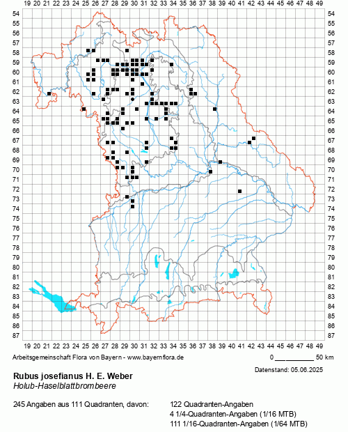 Die Verbreitungskarte zu Rubus josefianus H. E. Weber wird geladen ...