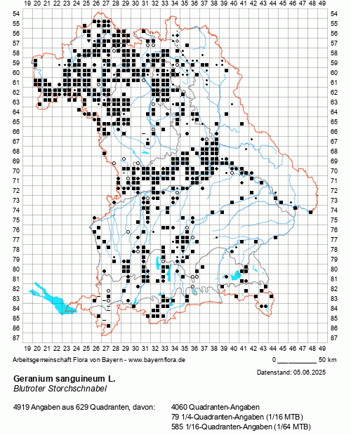 Die Verbreitungskarte zu Geranium sanguineum L. wird geladen ...
