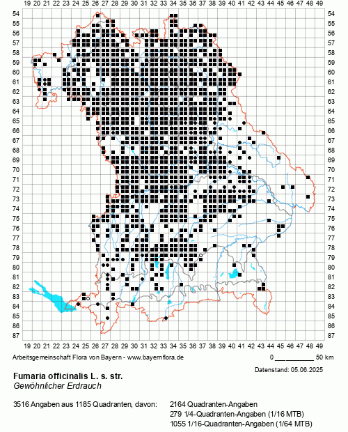 Die Verbreitungskarte zu Fumaria officinalis L. s. str. wird geladen ...